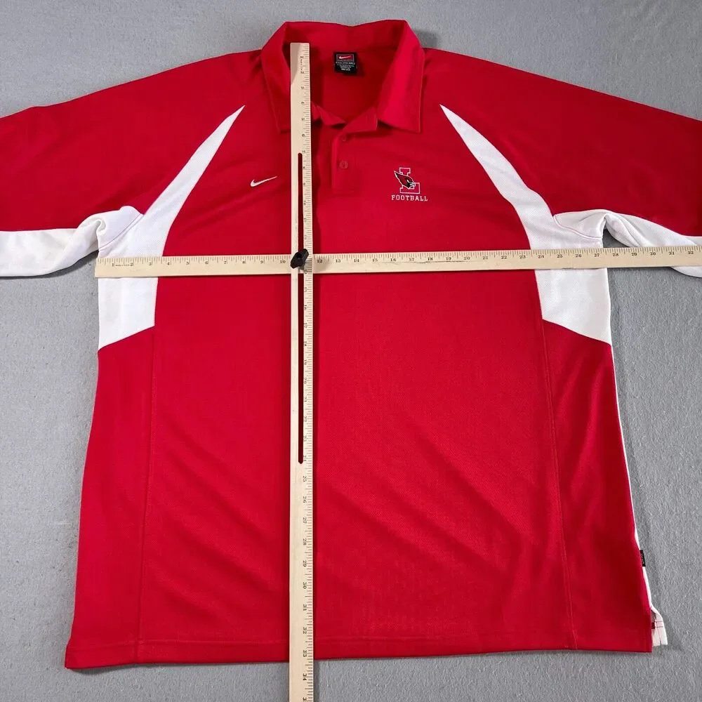 VTG Louisville Cardinals Nike Polo Shirt Men XXL Red Dri-Fit‎ Football Coaches